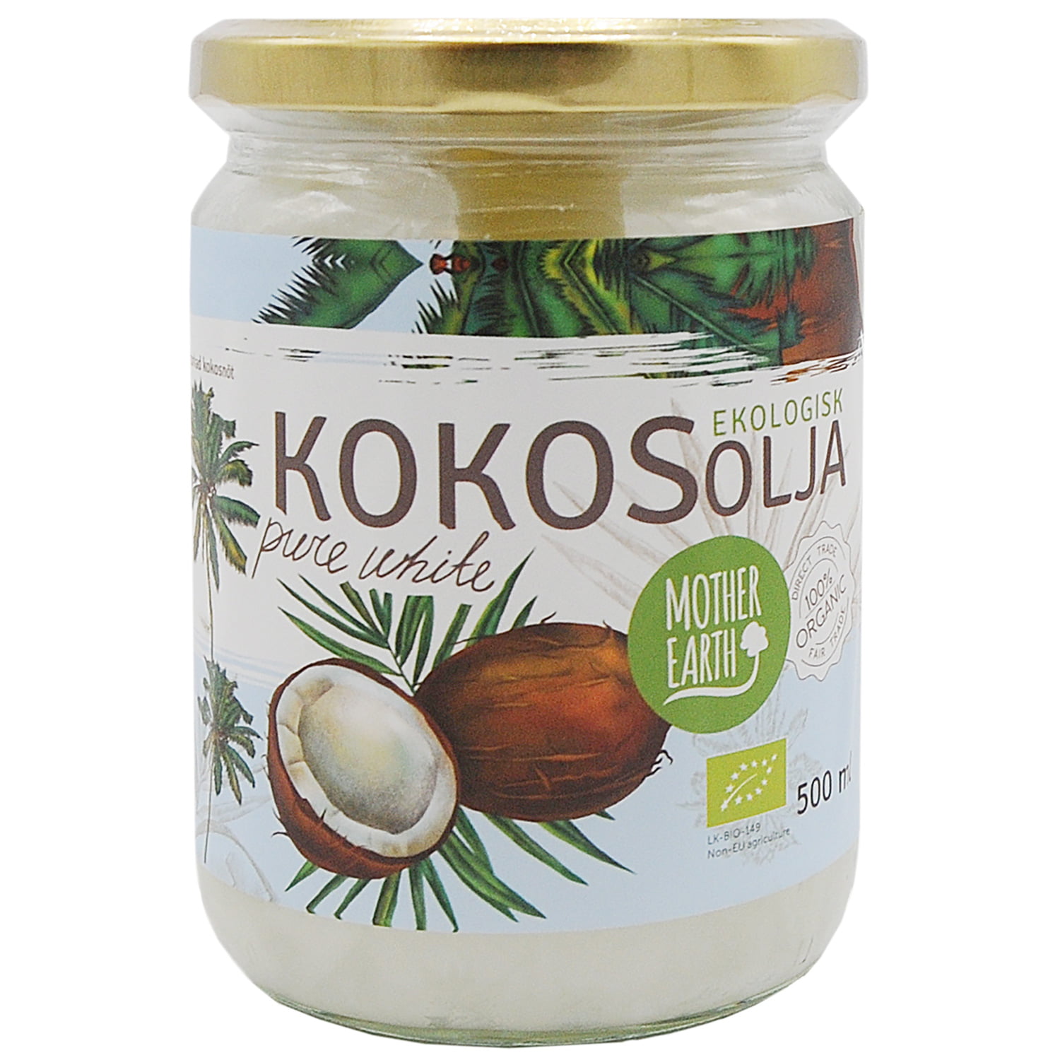 Mother Earth Premium Kokosolja Pure White EKO 500ml