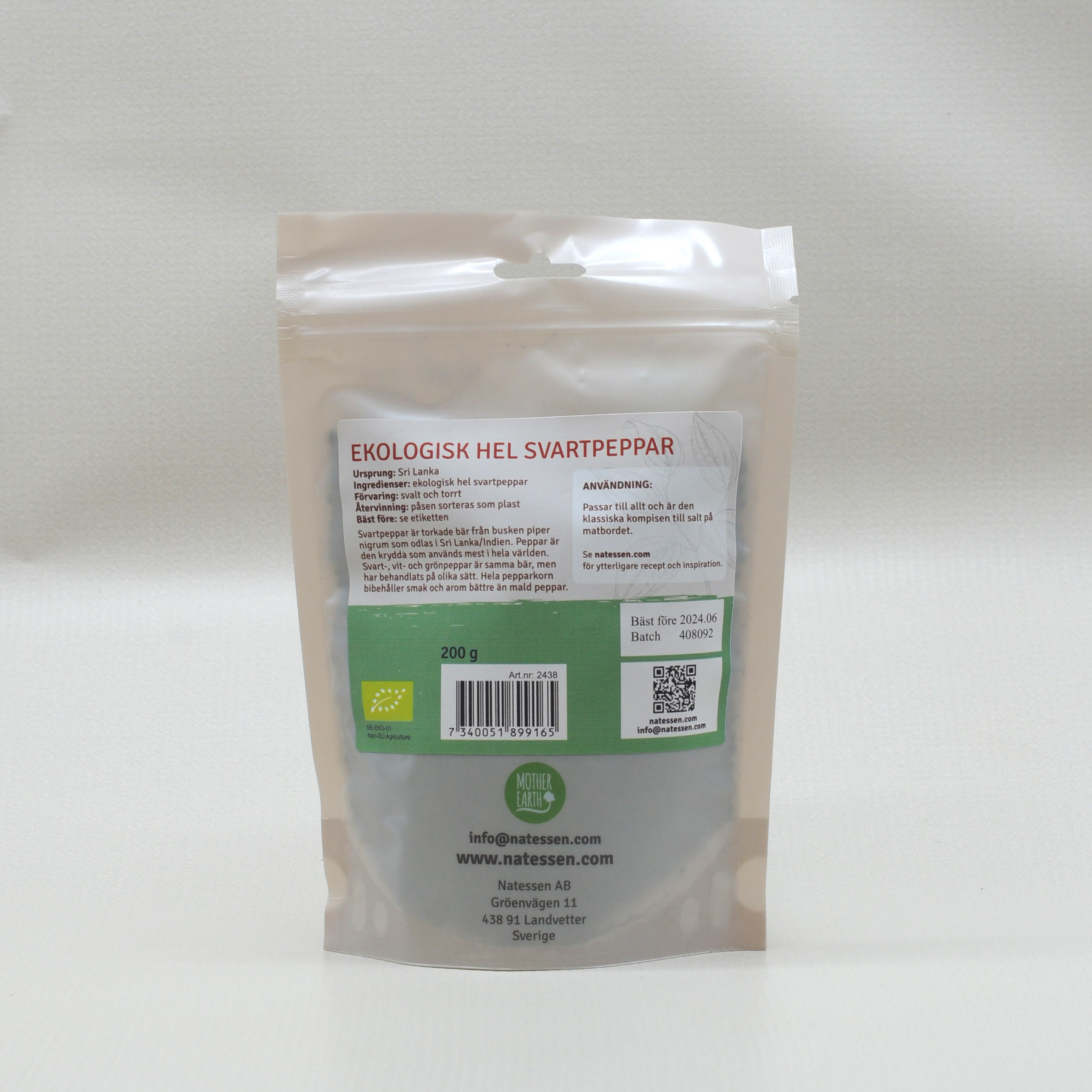 Mother Earth Svartpeppar Hel EKO 200g - Bild 2