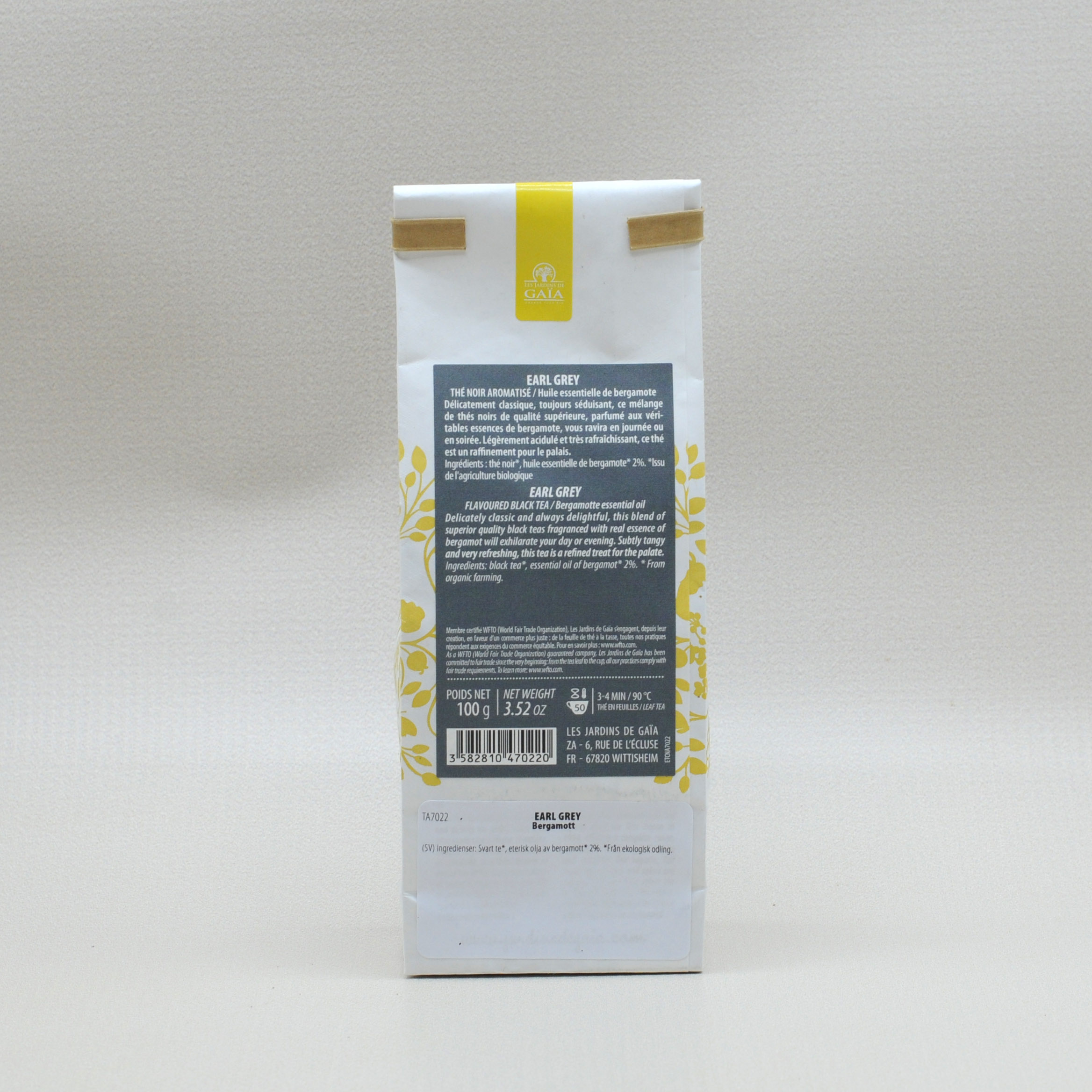 Les Jardins de Gaïa Earl Grey Bergamott Svart Te EKO 100g - Bild 2