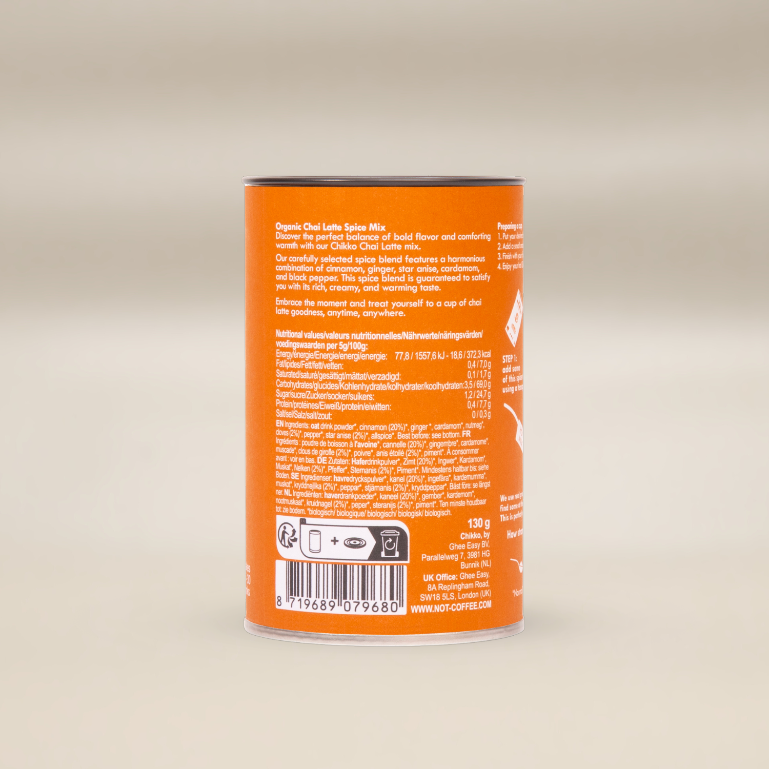 Chikko Not Coffee Chai Lattemix 130g