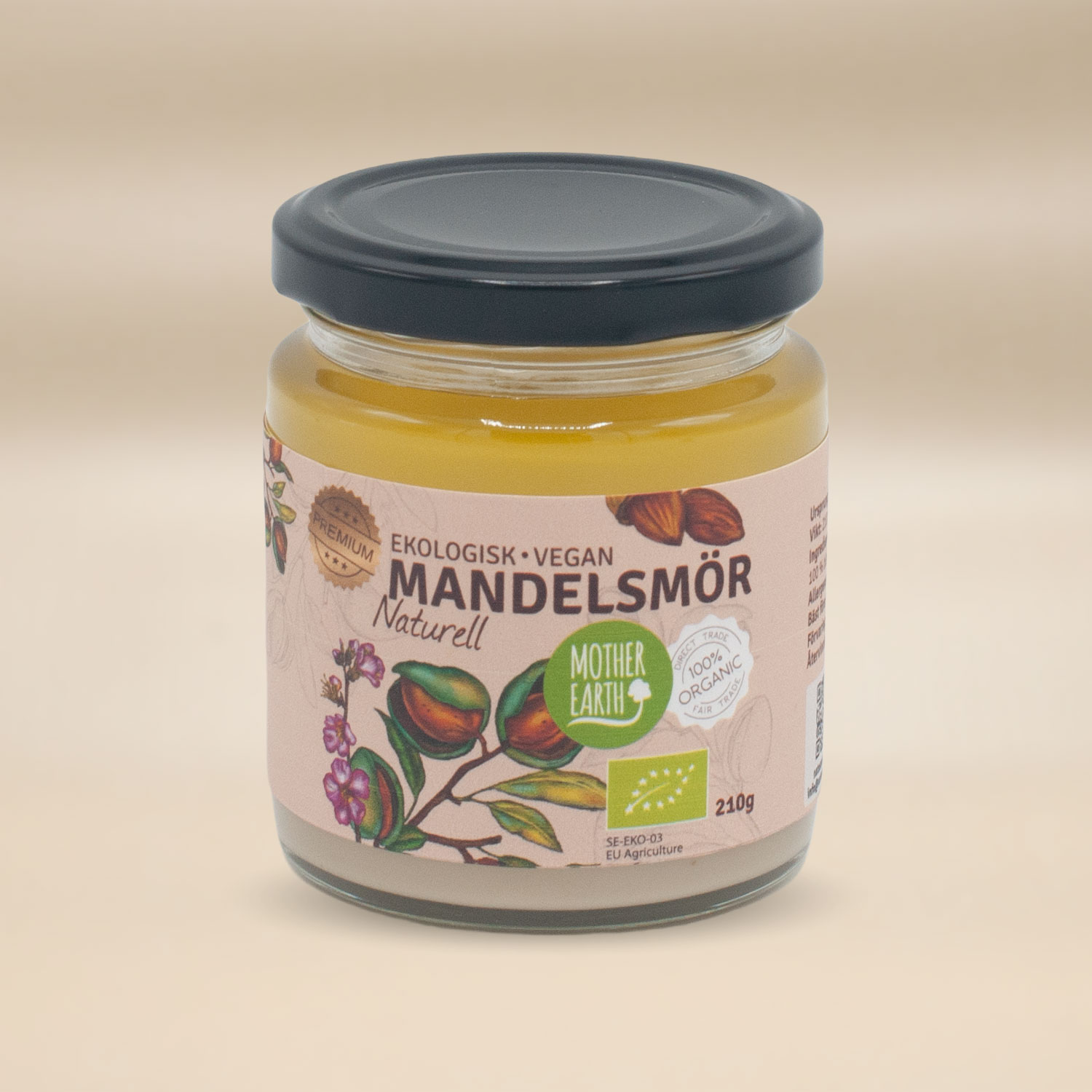 Mandelsmör Naturell Premium ME EKO 210g
