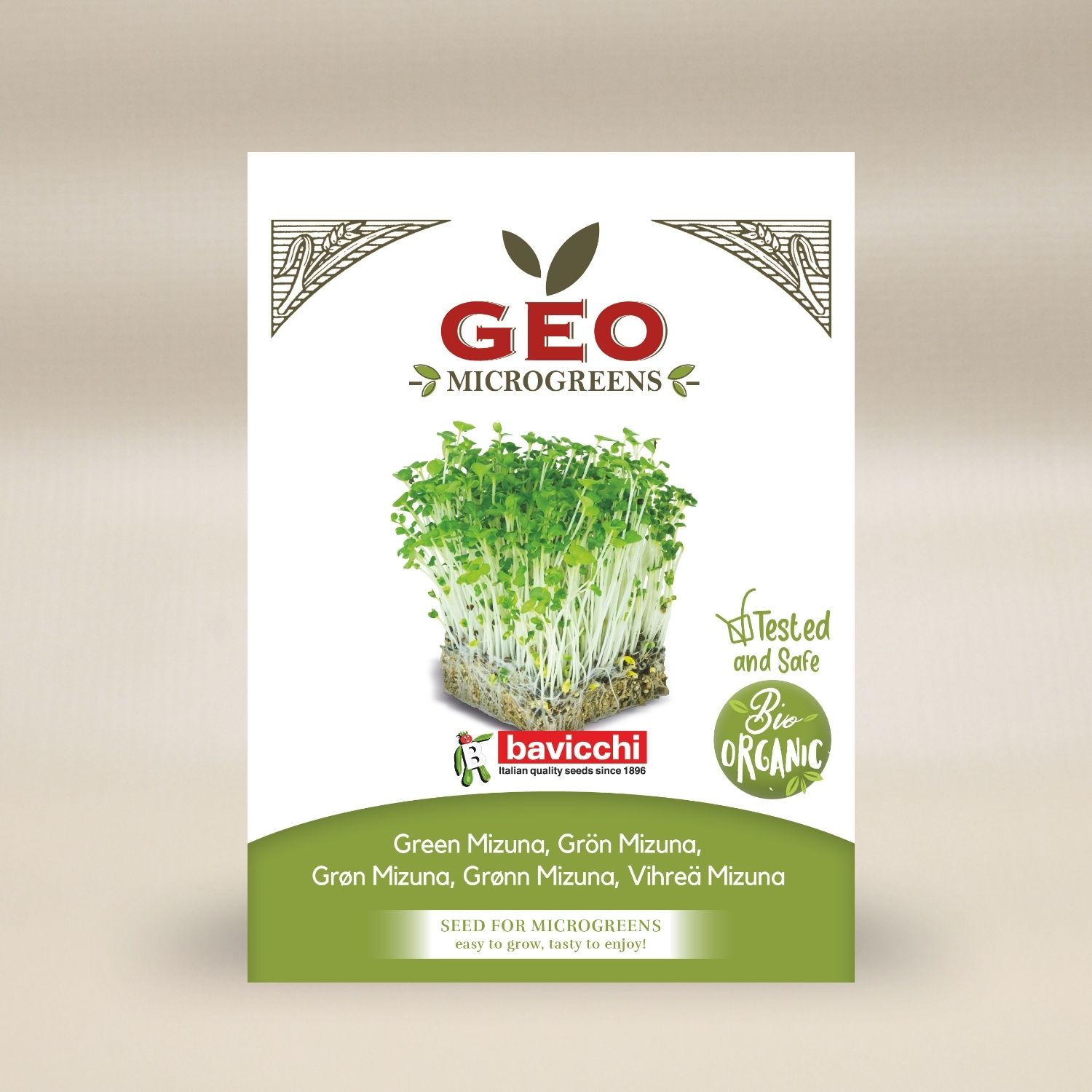 GEO Mizuna Röd Microgreens EKO 15g